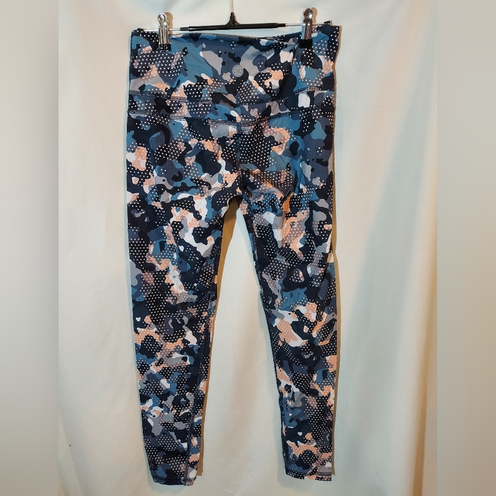 Varley Biona Tight in Blue Pink Camo - High Rise Active Leggings - Picture 2 of 8